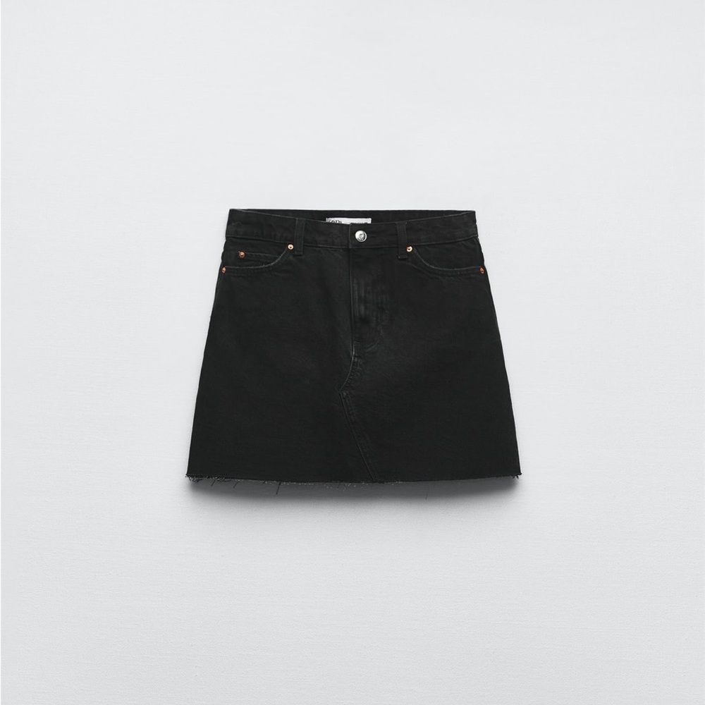 NWOT Zara Black Denim Mini Skirt